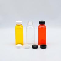 Nueva Botella Cuadrada de Plástico PET de 12oz con Tapa de Rosca para Almacenar Café Frío Casero, Smoothies y Leche