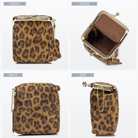 Vente en gros de sac à cosmétiques pour rouge à lèvres imprimé léopard mini pochette pour rouge à lèvres sacs de rangement portables trousse de maquillage mignonne pour femmes