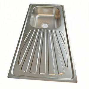 Évier de cuisine à bol unique en acier inoxydable 9643 avec égouttoir et complet avec crépine - Product Image 4