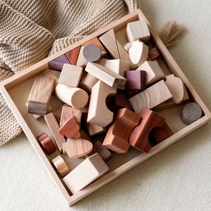 Bloques de construcción de madera maciza, juguetes educativos de partículas grandes para niños de 2 a 4 años, juego de ensamblaje unisex - Product Image 4