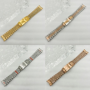 Bracelet Jubilé de luxe 20MM en <span class=keywords><strong>acier</strong></span> inoxydable doré, noir et argenté avec fermoir Glide Lock pour montres <span class=keywords><strong>Daytona</strong></span>, Submariner, DateJust - Product Image 1