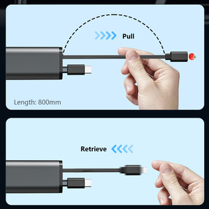สายเคเบิลแบบดึงออกได้แบบคู่4-in-1ที่ชาร์จเร็วสุดในรถที่ชาร์จในรถยนต์แสดงแรงดันไฟฟ้าสูงสุด120W อะแดปเตอร์ชาร์จ - Product Image 2