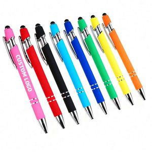 2025 New Ball Stylus Soft Touch Screen 2 in 1 Personalized <b>Pens</b> Logo Printed Ballpoint <b>Pen</b> Custom Promotional Gifts - Product Image 1