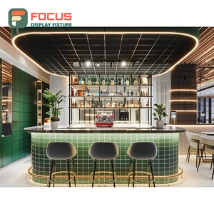 เคาน์เตอร์บริการกาแฟพรีเมียม ชั้นวางเครื่องชงกาแฟ โซนทำงานบาริสต้า แผงสีขาว เคาน์เตอร์คาเฟ่ - Product Image 2