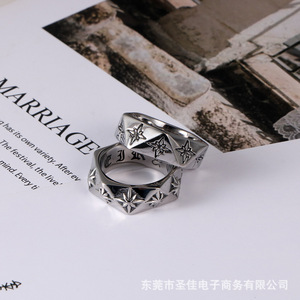 <b>Titanium</b> Steel <b>Ring</b> Geometric 3D Design Diamond Pattern Party Jewelry SA1043 - Product Image 3