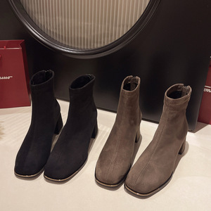 Fashion Women's Classic Formal Ankle Booties Chunky Square Heel Waterproof Anti-Slippery Arch Support PU Leather Outdoor <b>Boots</b> - Product Image 4