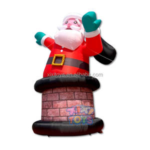Décorations <span class=keywords><strong>de</strong></span> fête <span class=keywords><strong>de</strong></span> Noël, grand <span class=keywords><strong>cheminée</strong></span> gonflable <span class=keywords><strong>de</strong></span> Père Noël avec sac cadeau, <span class=keywords><strong>ballon</strong></span> <span class=keywords><strong>de</strong></span> personnage - Product Image 1