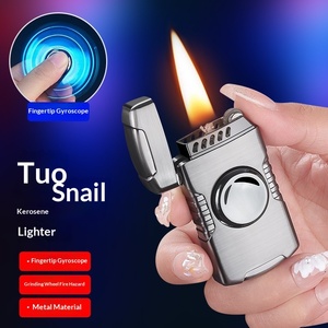 Briquet créatif miniature en métal à flamme douce, réglable, coupe-vent, portable, avec gyroscope intégré pour cigarettes - Vente en gros - Product Image 4