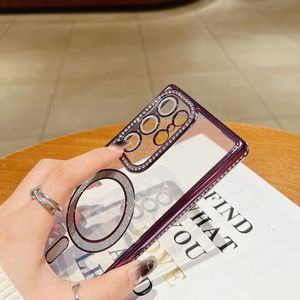 Custodia per telefono cellulare magnetica con anello di cristallo di diamante di lusso per Samsung Galaxy S24 <span class=keywords><strong>ultra</strong></span> S23 <span class=keywords><strong>S22</strong></span> <span class=keywords><strong>Cover</strong></span> per iPhone 16plus
