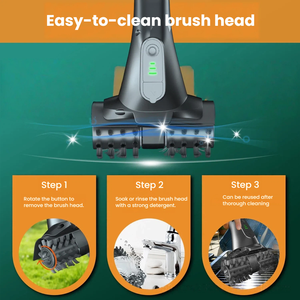 Brosse de nettoyage sans fil pour barbecue, 7,4 V, moteur 395, 450 tr/min, double batterie 2000 mAh, épurateur de barbecue - Product Image 4
