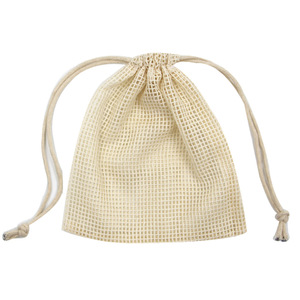 Wholesale drawstring mesh net wash bag cleansing cotton storage laundry bag