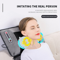 Coussin de Massage Shiatsu Chaleur Corporelle à Énergie Solaire Électrique Complet en Velours Doux Noir, 9 Modes de Vibration, Vente Chaude et Prix Abordable