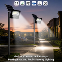 Projecteur LED solaire haute efficacité 200W, étanche IP66, lampe de sécurité extérieure pour jardin, utilisation pour projets industriels