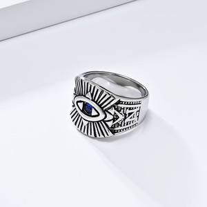 Retro Hip Hop Punk God's Eye <b>Titanium</b> Steel <b>Ring</b> Gold Black Silver Unisex Jewelry Gift - Product Image 3
