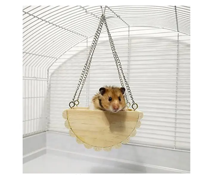 Jouet panier de lit pivotant en bois naturel, maison, Hamster Gerbil Rat souris, petit Animal, Cage, 1 pièce