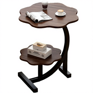 Mesa de Centro de Madera con Forma de Flor, Moderna y Contemporánea, con Patas de Metal, para Sala de Estar, Hogar, Bar, Oficina, Comedor o Parque - Product Image 4