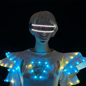 Costume de robot en coton lumineux LED couleur intégrale pour Halloween, Noël, performance scénique en boîte de nuit, femme DJ, chanteuse - Meilleure vente - Product Image 1