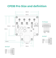 Module d'alimentation CUAV CPDB Pro 60A avec sortie 12V indépendante pour système de distribution d'énergie des drones à charge lourde