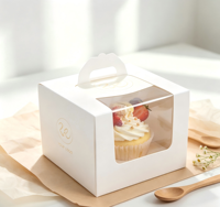 Boîte à gâteau portable avec base épaissie pour la pâtisserie et l'emballage, tailles 4 pouces/6 pouces/8 pouces, pour anniversaires