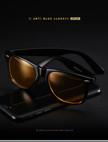 Gafas de Protección Anti Luz Azul para Hombre y Mujer, Color Amarillo Naranja, para Juegos de Computadora, Filtro UV400, Bloqueo de Rayos Azules