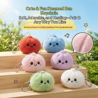 Promotion Porte-clés Mini Jouets en Peluche en Forme de Raviolis, Vente en Gros, Accessoires Porte-clés Jouets Squishy en Forme de Petits Pains et Raviolis