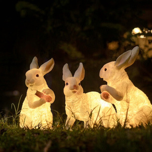 Outdoor Fiberglass Rabbit Light Sculpture for Commercial Parks Festival Displays Shopping Malls and Scenic Areas - Product Image 1