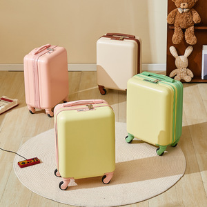 New Korean-style ABS Spinner Trolley <strong>Suitcase</strong> <strong>Small</strong> Luggage 16inch Portable Travel Case Combination Lock Carry-On Customizable - Product Image 1