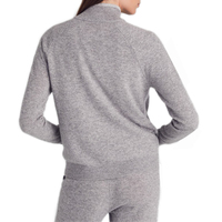 Vente en gros de costume de détente à manches raglan avec fermeture éclair complète, doux, décontracté, uni, en laine et cachemire, ensemble de pull en tricot deux pièces pour femmes