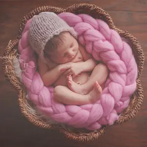 Fantastik yenidoğan bebek fotoğraf sahne el yapımı örgü örgü sevdim şekli bebek Mat fotoğraf çekimi için