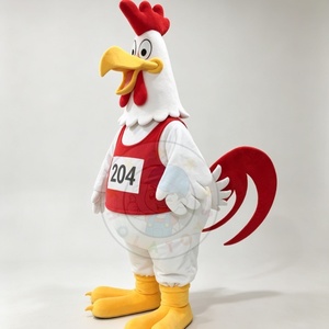 Disfraces de Mascota de Pollo de Peluche Blanco Hola / Disfraces de Mascota de Gallo / Disfraces de Mascota de Animal para Adultos - Product Image 1
