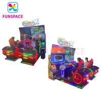 Funspace-Simulateur de conduite à pièces pour 2 joueurs, machine de jeu de course de voitures à double écran Hd Led, vente en gros