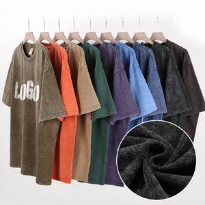 High Quality Custom Printed Digital DTG Heavy <b>Weight</b> <b>Blank</b> Plain Men Women Oversized Acidwashed Vintage Cotton Tshirt T Shirt - Product Image 4