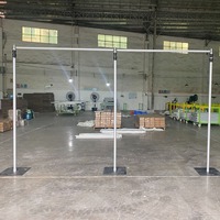 Support de toile de fond télescopique en alliage d'aluminium de 8 pieds (2,4 m) à 80 pieds (24,4 m) pour mur floral de mariage, rideau et draperie, réglable, pour intérieur et extérieur
