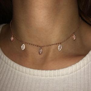 ROND <span class=keywords><strong>Marquise</strong></span> 5A étincelant bling zircone cubique plaqué or rose mode femmes tour de cou déclaration oeil charme mode cz collier - Product Image 3