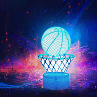 Ventes en gros de lampes de nuit LED 3D créatives, bases en plastique, commande tactile, design moderne coloré, lumières décoratives pour la maison