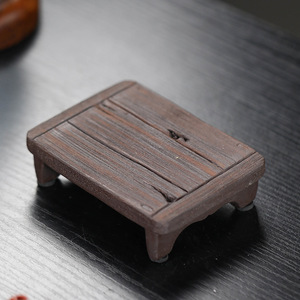 Support carré en bois pour théière en argile violette de Yixing, support à thé pour table de préparation à sec, matériau Zisha - Product Image 3
