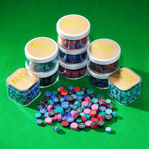 Tip Cue Billiar Taiwan Asli Berbagai Warna MediumNILI 6 Lapis Kulit Babi Master Cue Tip 14mm untuk Pool House - Product Image 6