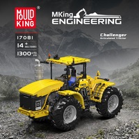 17081 Tractor de Ingeniería Eléctrico con Control Remoto Challenger, Juguete Educativo de Bloques de Construcción DIY para Niños