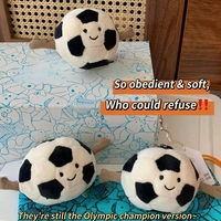 JC Smiley Voetbal Pluche Sleutelhanger Zachte Voetbal Tas Charm Sport Thema Gevuld Hangertje Kinderen Sport Fan Cadeau