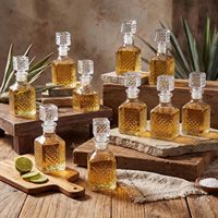 Bouteille carrée miniature en verre de 50 ml (1,7 oz) avec bouchon pour vin, tequila, whisky, extrait de vanille, champagne, cadeaux de mariage
