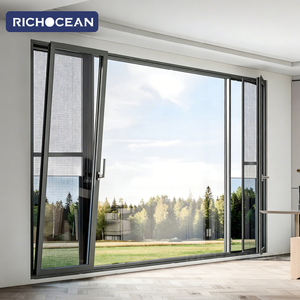 Finestre a Battente in Alluminio RICHOCEAN Antiuragano con Doppio Vetro Temperato per Ville e Case - Product Image 2