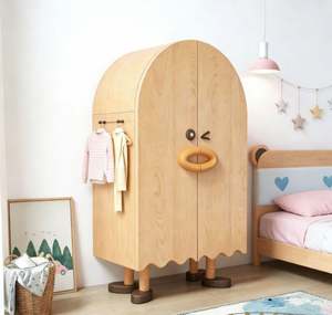 Armoire en bois colorée pour enfants avec étagères réglables, placard pour tout-petits, coins arrondis, meubles de maison sûrs pour la chambre des enfants - Product Image 5