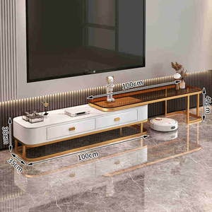 Support TV multifonctionnel en métal, design moderne, luxe léger, pliable, durable, facile à nettoyer, pour salon et maison - Product Image 5