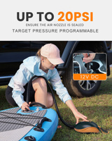 Pompe électrique pour SUP Dolphin OutdoorMaster 20PSI - Pompe à air portable pour paddle board et kayak gonflable