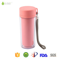 Bouteille d'eau en plastique démontable à double paroi avec logo personnalisé OEM/ODM Conception unique de corde Papier pour bricolage Cadeaux de voyage pour boissons