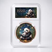 Pièce de monnaie en cuivre pur 999 de 1 oz, boîte en acrylique, coffret cadeau haut de gamme, série Panda mignonne, édition collector en relief coloré, cadeau