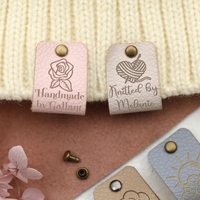 Étiquettes personnalisées en cuir faites à la main, étiquettes de tricot personnalisées 19x63.5mm, étiquettes pour vêtements, écharpes, chapeaux