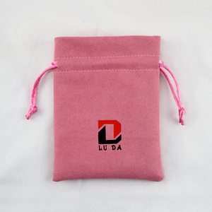 Custom Luxury Microfiber Jewelry Pouch with Drawstring pink Suede Velvet Gift <b>Bag</b> with logo <b>Dust</b> <b>Bag</b> - Product Image 4
