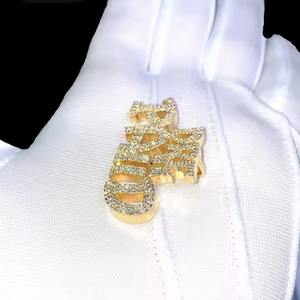 Vente en gros personnalisé 925 argent Sterling Hip Hop 10tcw Moissanite diamant pendentif luxe VVS clarté plaqué or pendentifs fins - Product Image 5