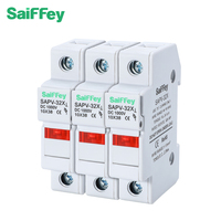 SAIFFEY Fusible PV DC en plastique SFPV-32X 3P certifié IEC haute tension 1000V 10*38mm pour protection de système solaire, support 32A, sécurité électrique OEM
